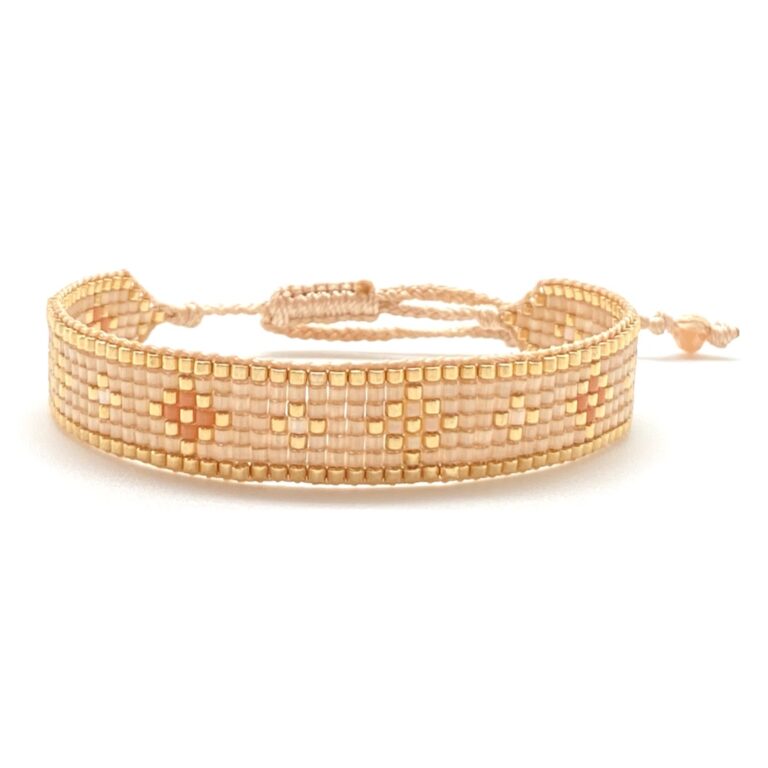 Bracelet, croix, large, suenia, doré