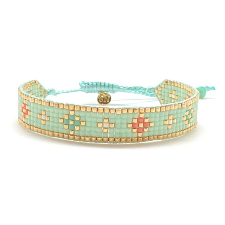 Bracelet, croix, large, suenia, menthe