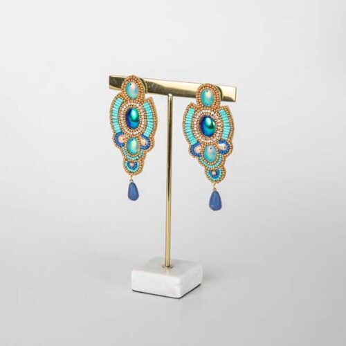Boucles d'oreilles, Tulum, turquoise, perles, choice by Geraldine Style