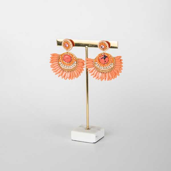 Boucles d'oreilles, Vaiana, orange, perles, choice by Geraldine Style