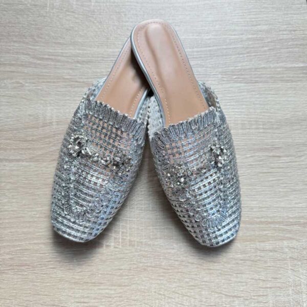 mules, argent, sandales, ete, strass, choice by geraldine style