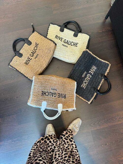 sac, rive gauche, paille, noir, beige, taupe, blanc, jute, coup de coeur, sac à main
