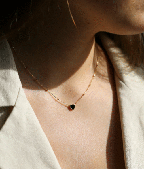 collier, zag bijoux, coeur, onyx, rouge, nacre, blanc, noir, cornaline