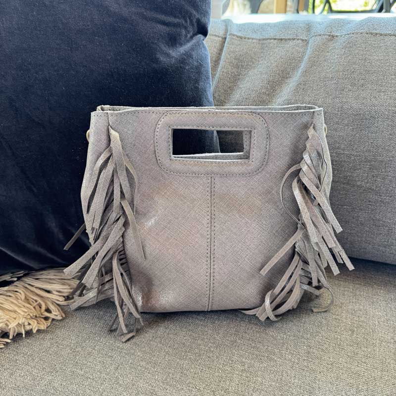 sac à main, sac bandoulière, emilie, cuir, irisé, bandoulière, taupe clair