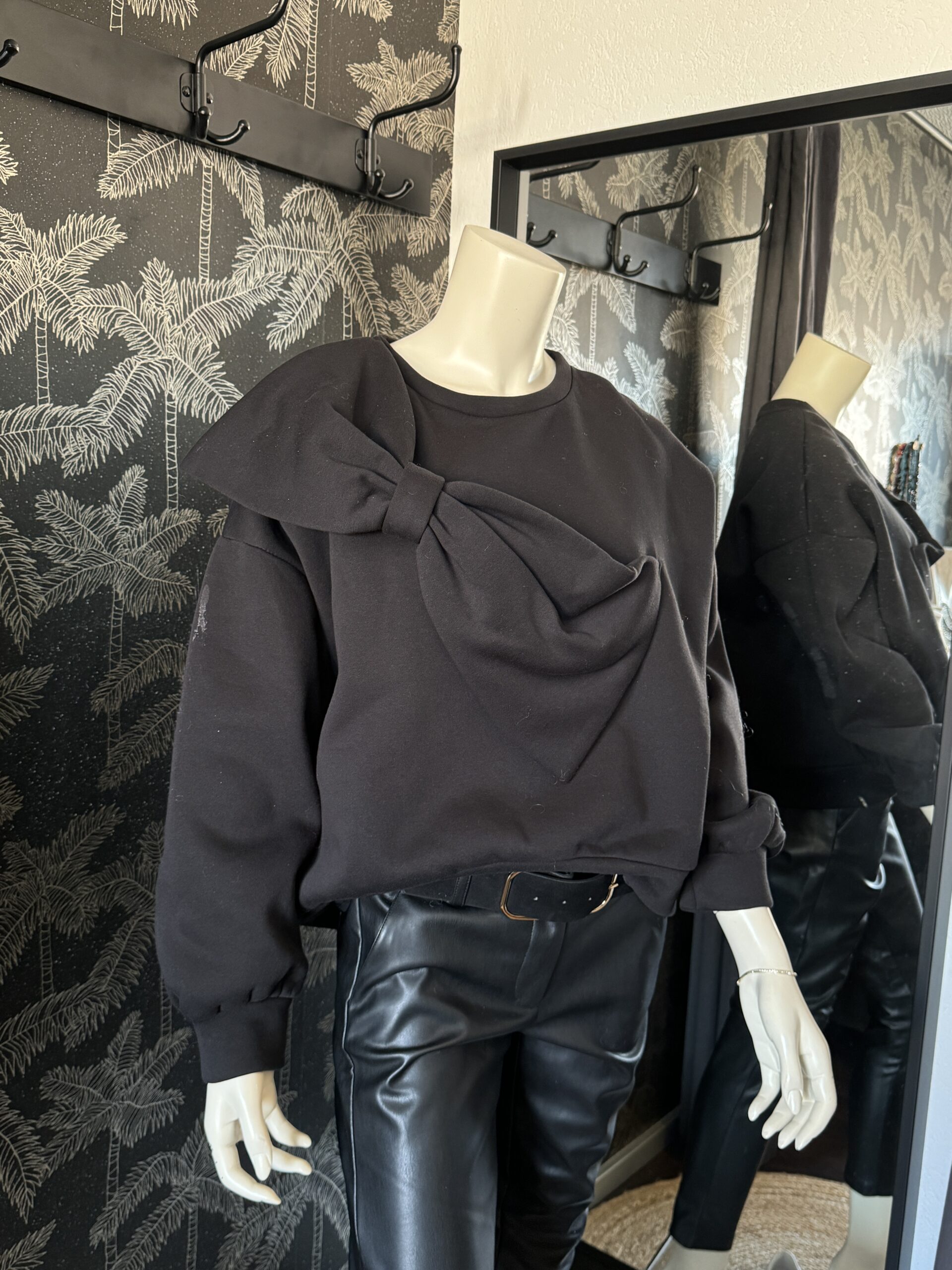 sweat, noeud, noir, coton