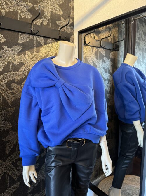 sweat, noeud, bleu, coton