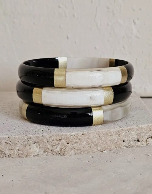 Bracelet jonc en corne de buffle laqué ★ Collection Vietnam