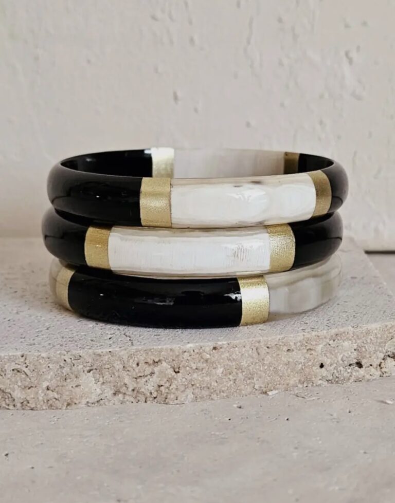 Bracelet jonc en corne de buffle laqué ★ Collection Vietnam