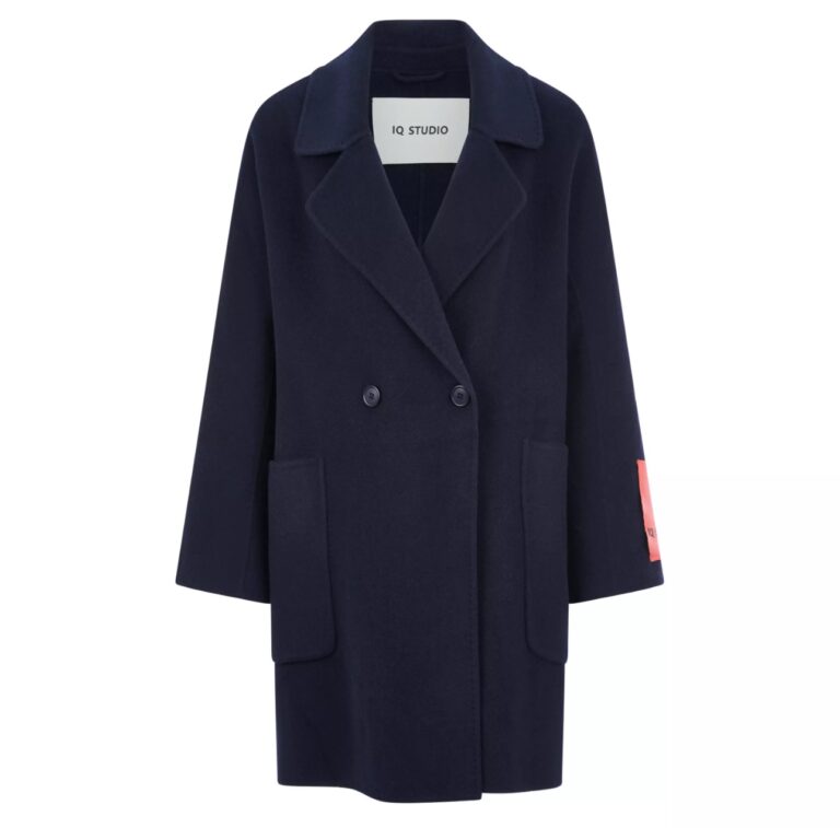 Manteau IQ Studio bleu marine en 100% laine – Image 2