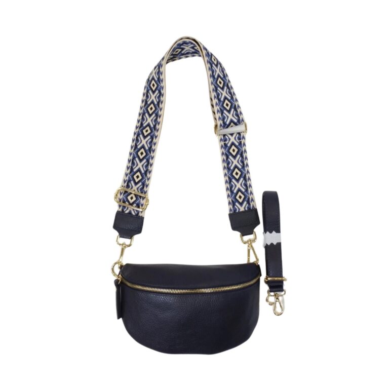 Petite Banane en Cuir Bleu Marine – Élégance et Praticité au Quotidien