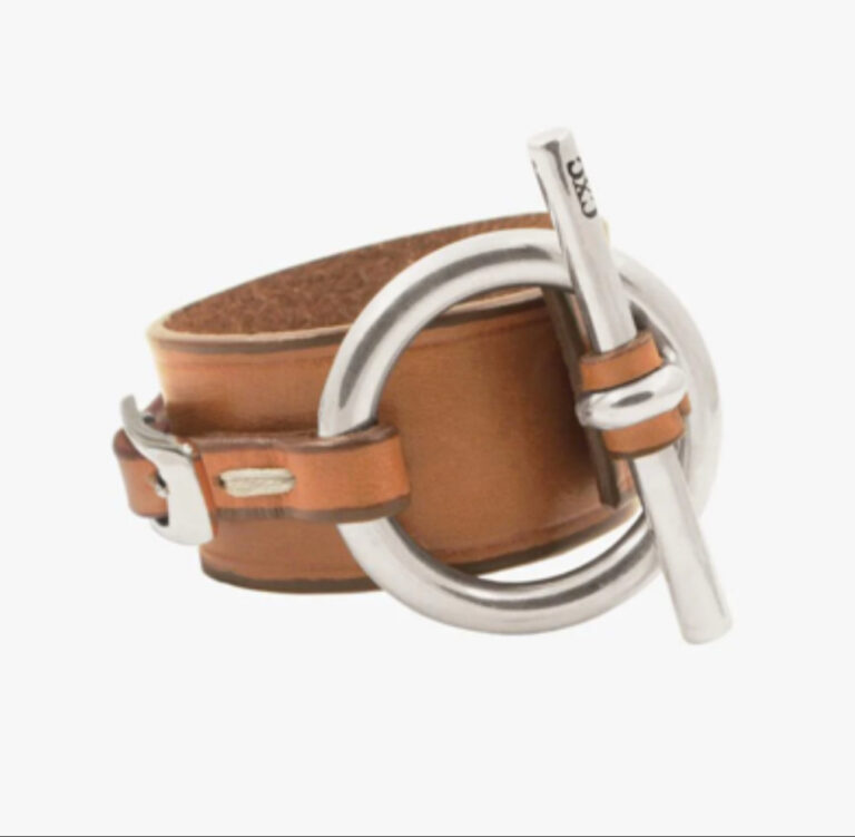 Bracelet CXC en cuir épais - Version dorée ou argentée – Image 4