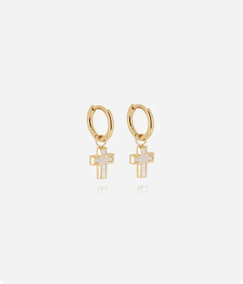 Boucles Olyde en acier avec étoile en nacre – Zag Bijoux