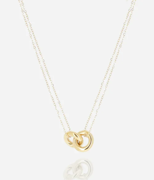 Collier Menti Zag Bijoux deux anneaux entrelacés dorée