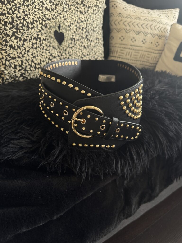 Ceinture large élastique cloutée dorée – 3 coloris – Image 4