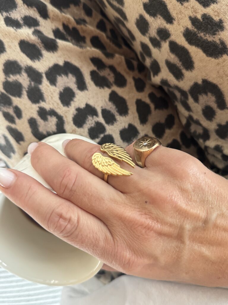 Bague ailes d'ange dorée