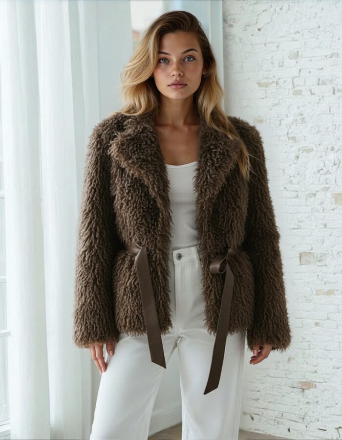 Veste "Grizzli" chocolat mi-longue réversible - Coup de coeur
